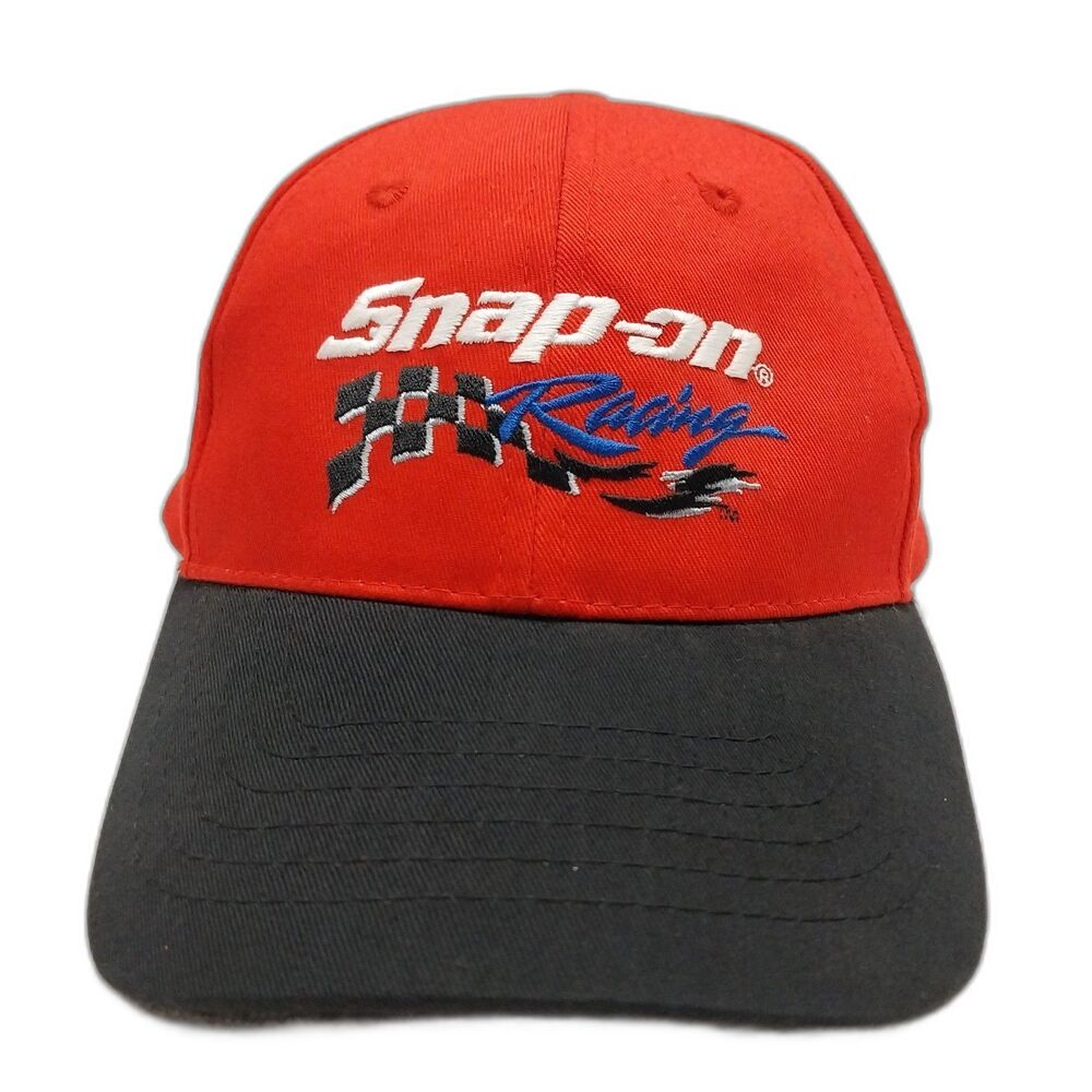 Vintage Red Snap-on Racing Hat Snap Back Adjustable Snap-on K-Product #H6